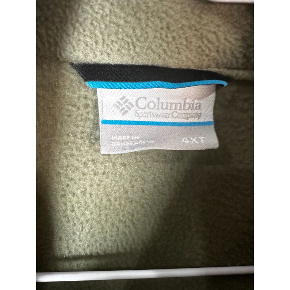 Columbia Men’s Fleece Vest 4XLT Gren/Gray Outdoor Hiking Big & Tall EUC
